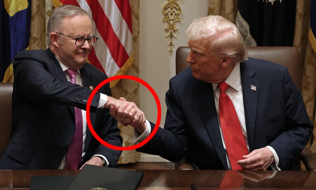 The photo that captures Trump’s masterful handling of&nbsp;Albanese