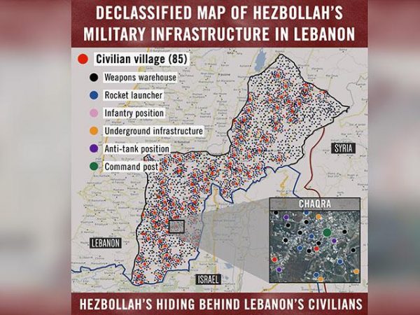 Israel Releases Map of Alleged Hezbollah Sites South of&nbsp;Litani