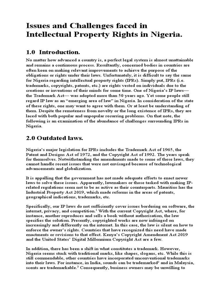 Nigeria Suffers Billions in Lost Intellectual Property – Commission&nbsp;Report